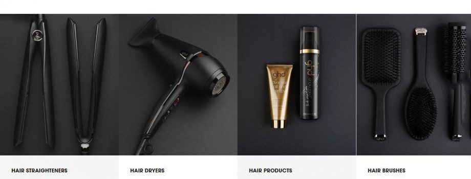 ghd styling irons, hair dryers, styling products and brushes photo